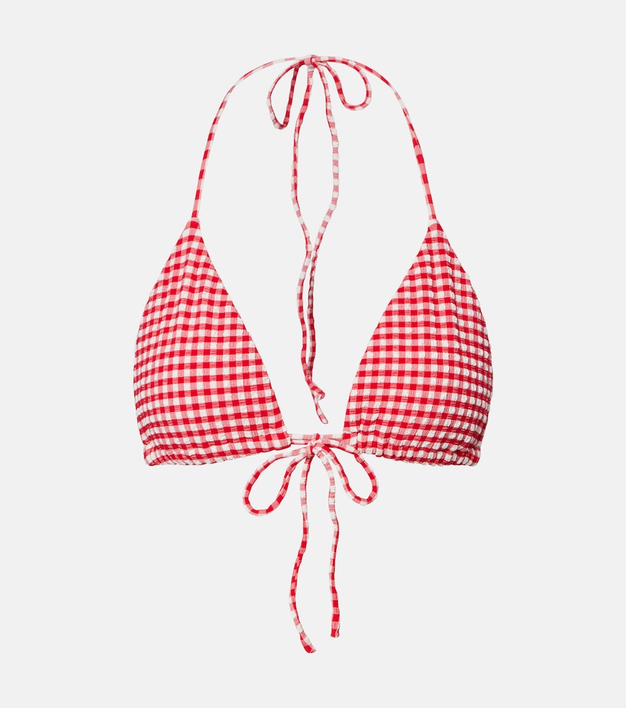 Montce Emma gingham seersucker bikini top