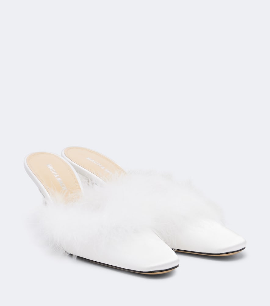 Bridal Mules mit Federn