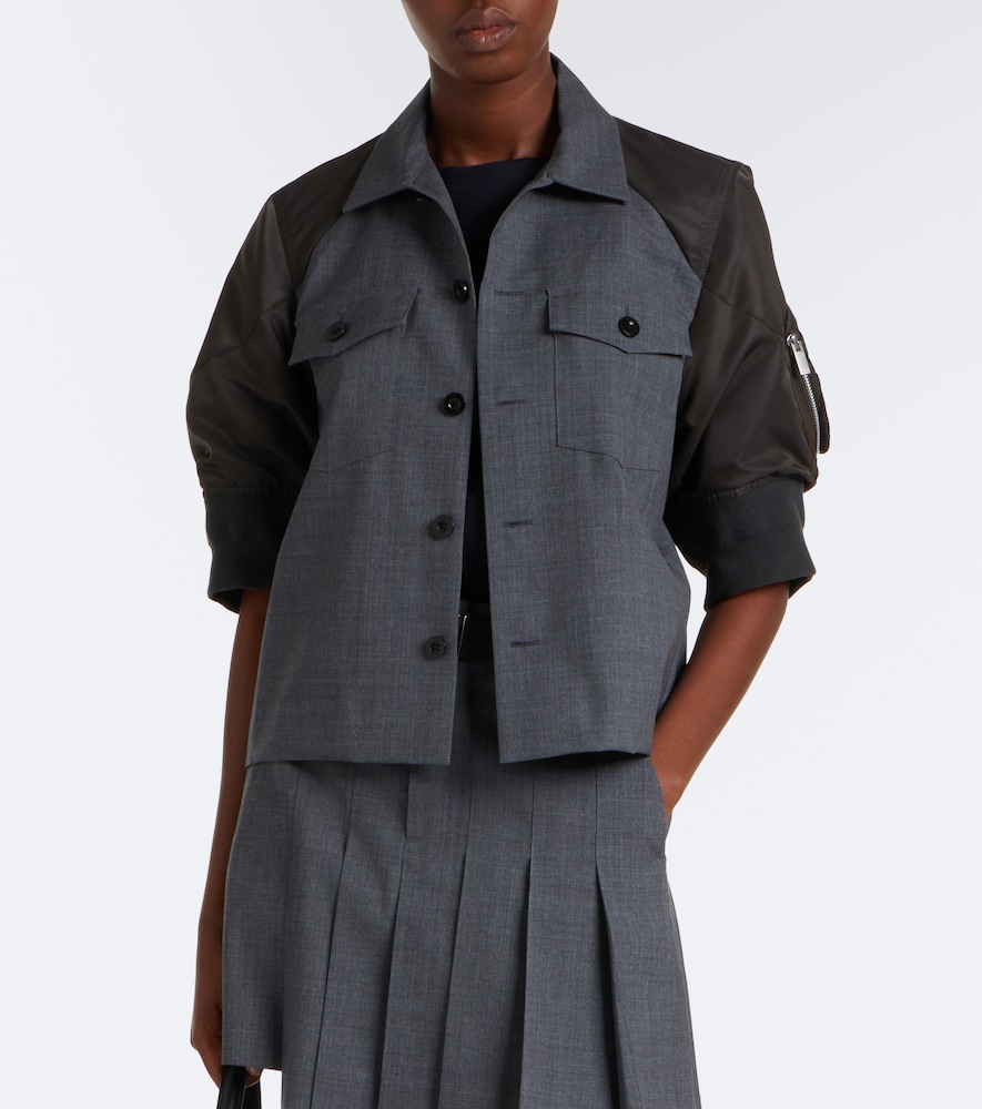 Pleated Asymmetric Wool Skort