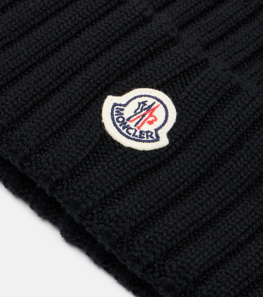  Moncler Moncler Ribbed-knit Virgin Wool Beanie 