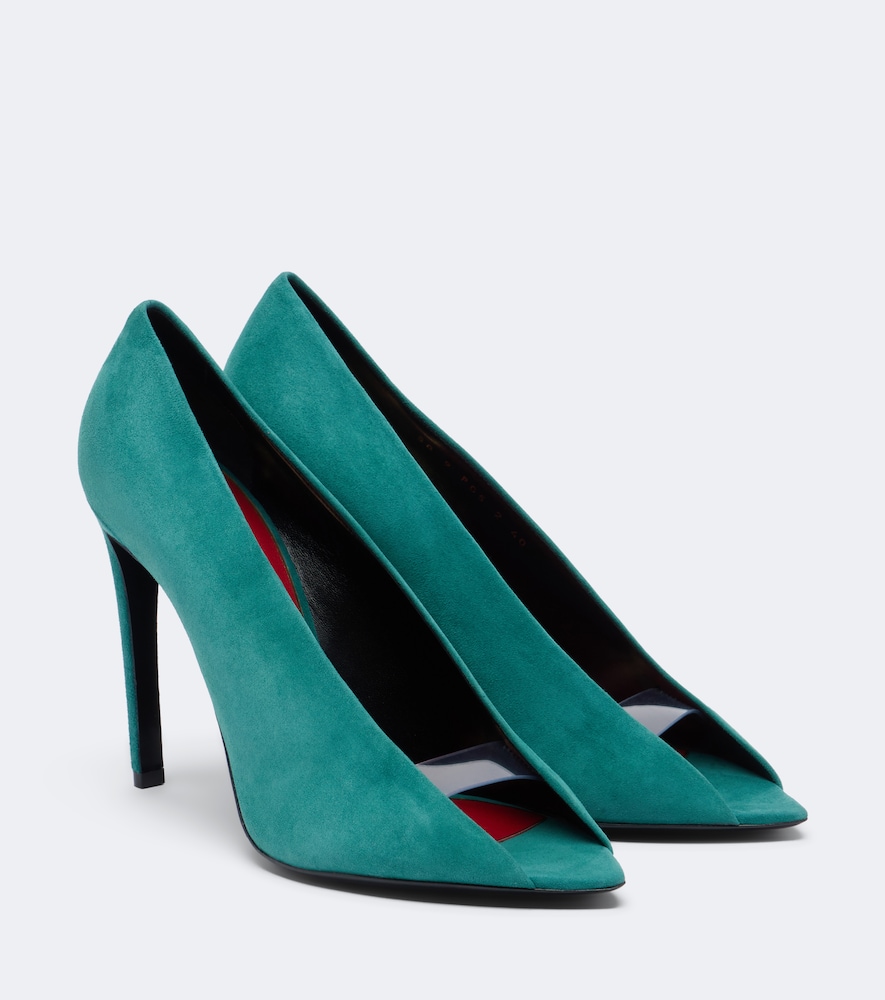 Garavani Vlogo Révélé Suede Peep-Toe Pumps