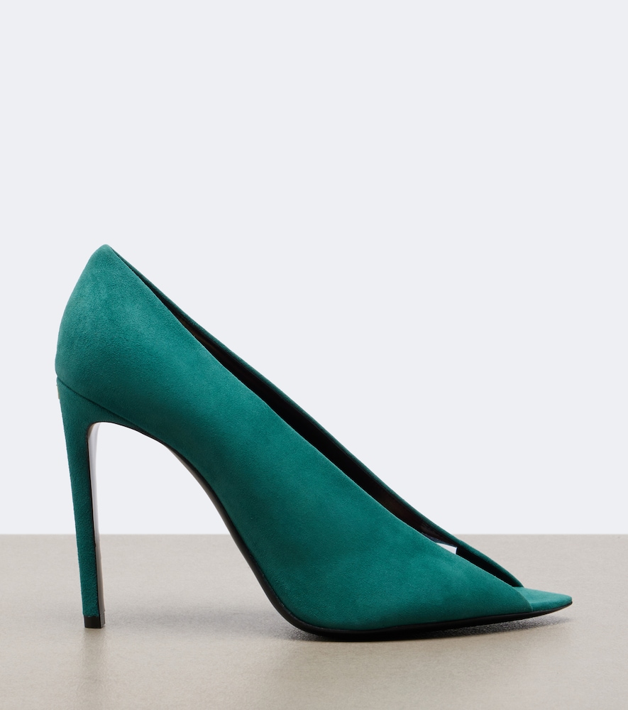Garavani Vlogo Révélé Suede Peep-Toe Pumps
