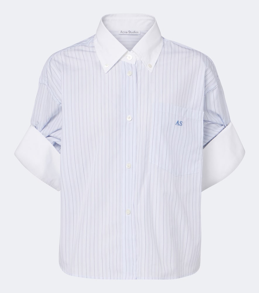Camicia in popeline di cotone a righe