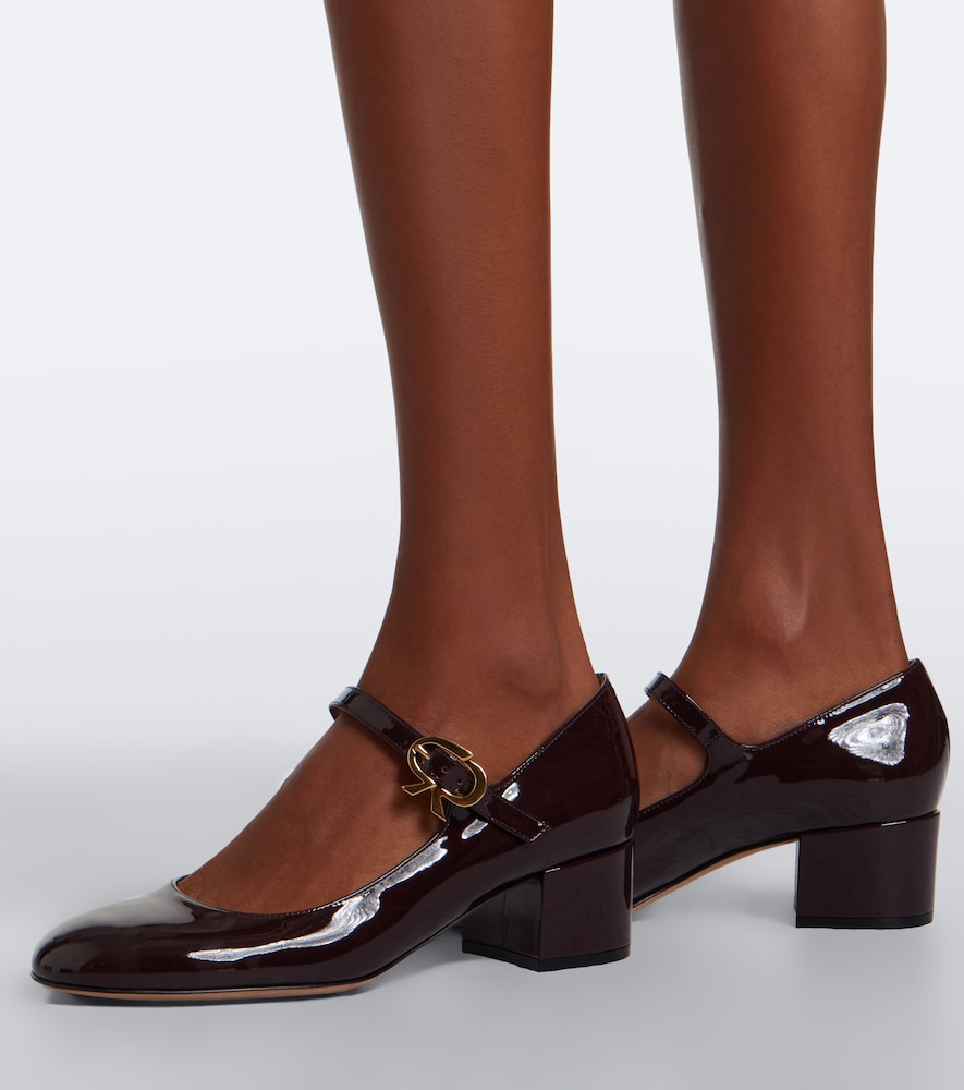 Mary Ribbon Patent Leather Mary Jane Pumps