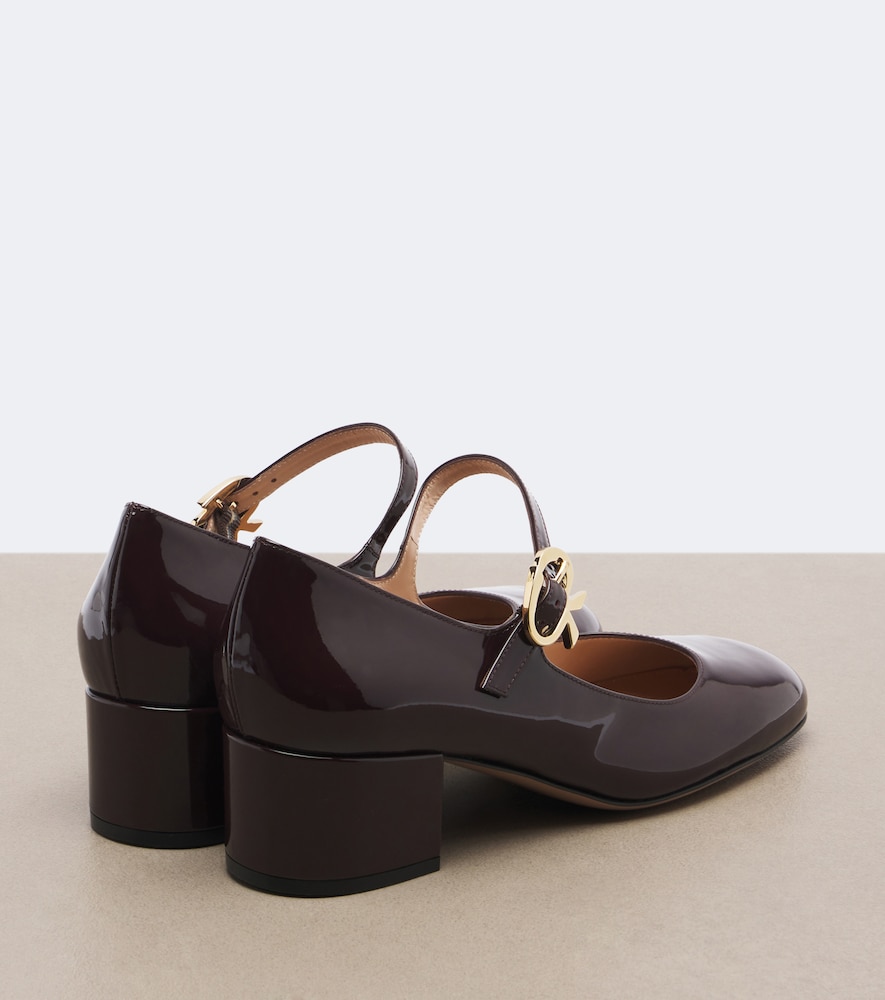 Mary Ribbon Patent Leather Mary Jane Pumps