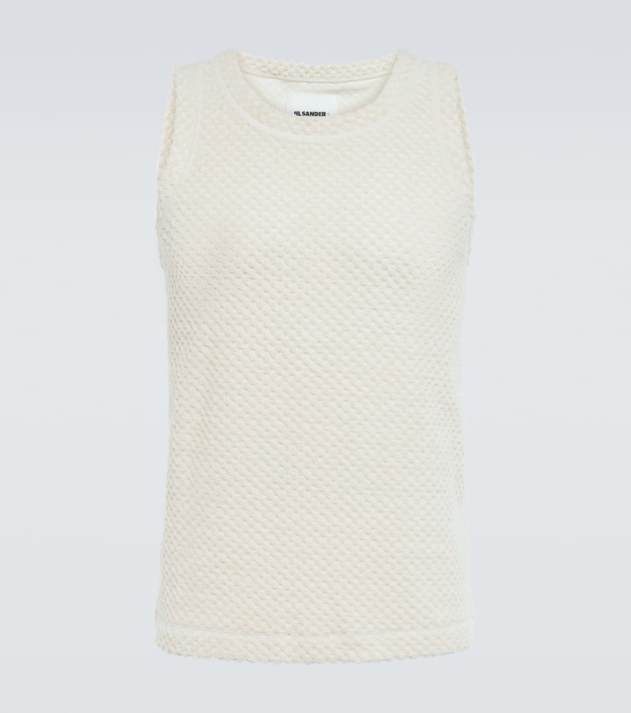 Shop Jil Sander Cotton-blend Tank Top In Ecru