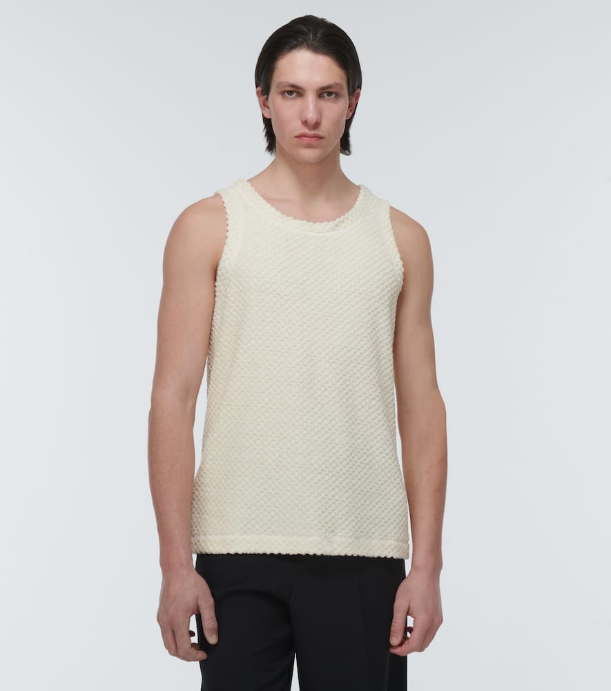 Shop Jil Sander Cotton-blend Tank Top In Ecru