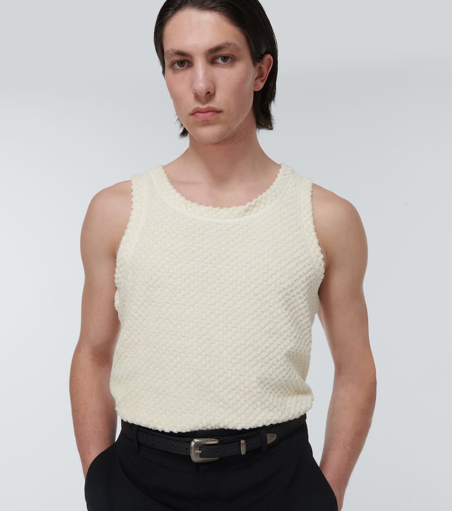 Shop Jil Sander Cotton-blend Tank Top In Ecru