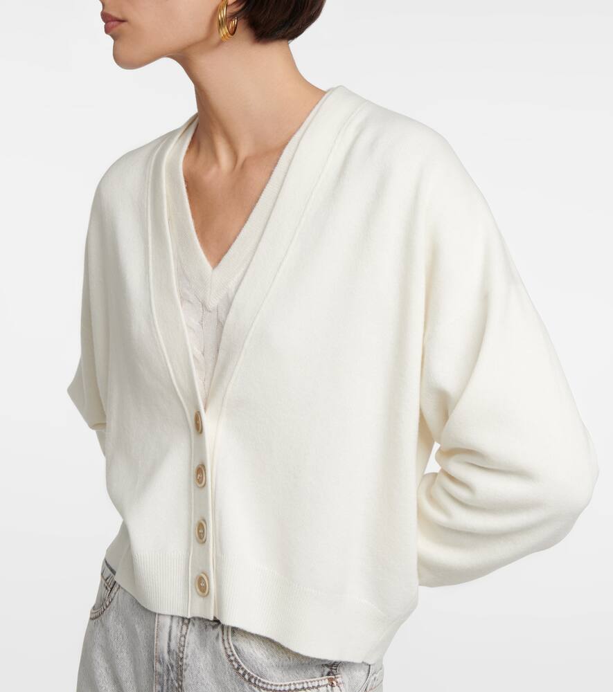 Brunello Cucinelli Cashmere Cardigan In Bianco