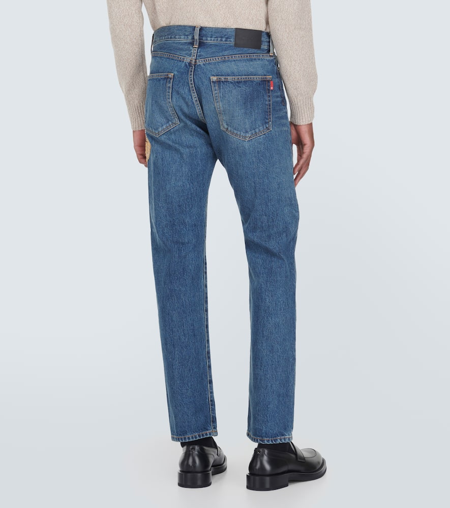 Shop Undercover Beaded Straight Jeans In Blue