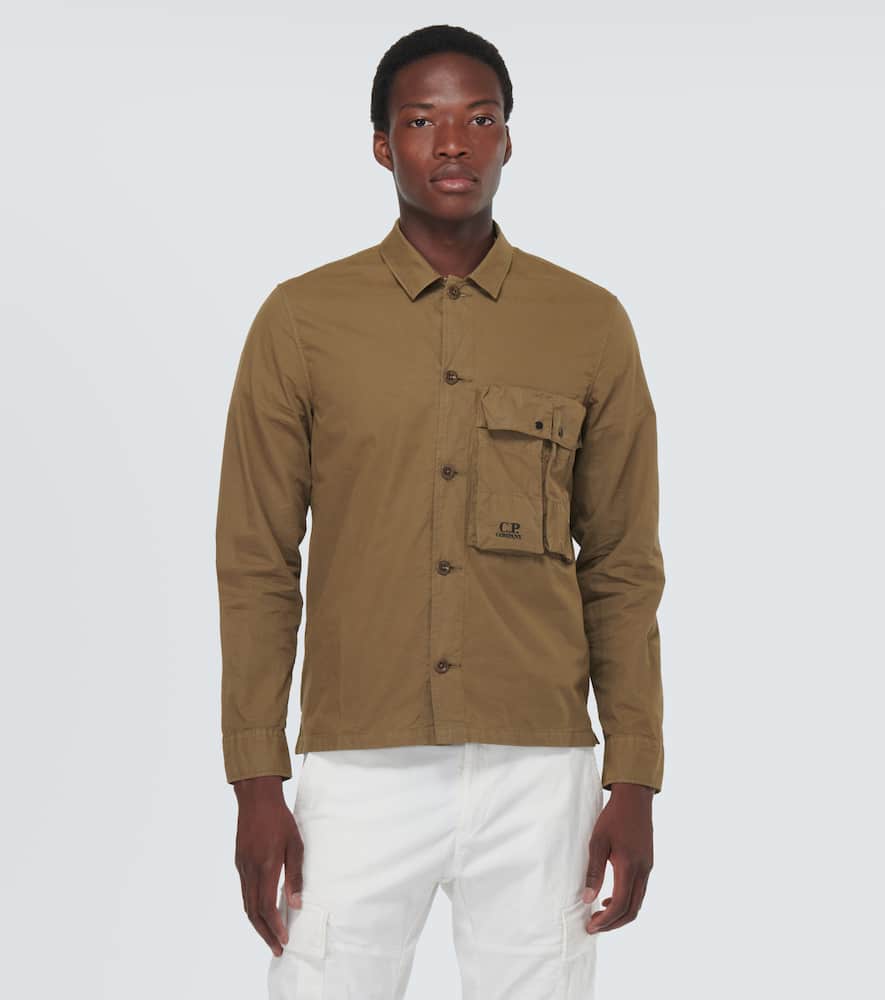 C.p. Company Cotton Gabardine Overshirt In Brown