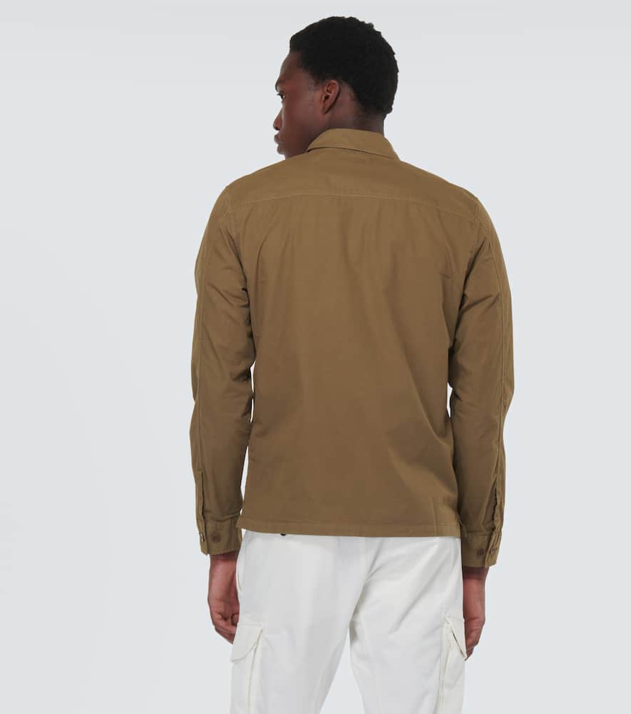 C.p. Company Cotton Gabardine Overshirt In Brown