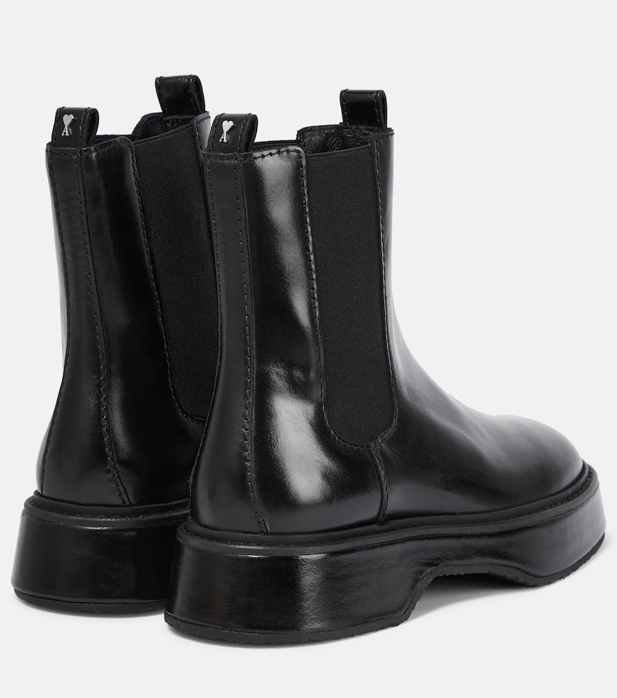 Shop Ami Alexandre Mattiussi Leather Chelsea Boots In Black