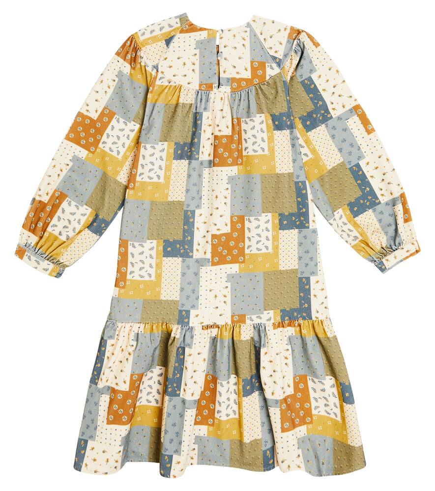 The New Society Bobble Patchwork Corduroy Dress In Multicoloured