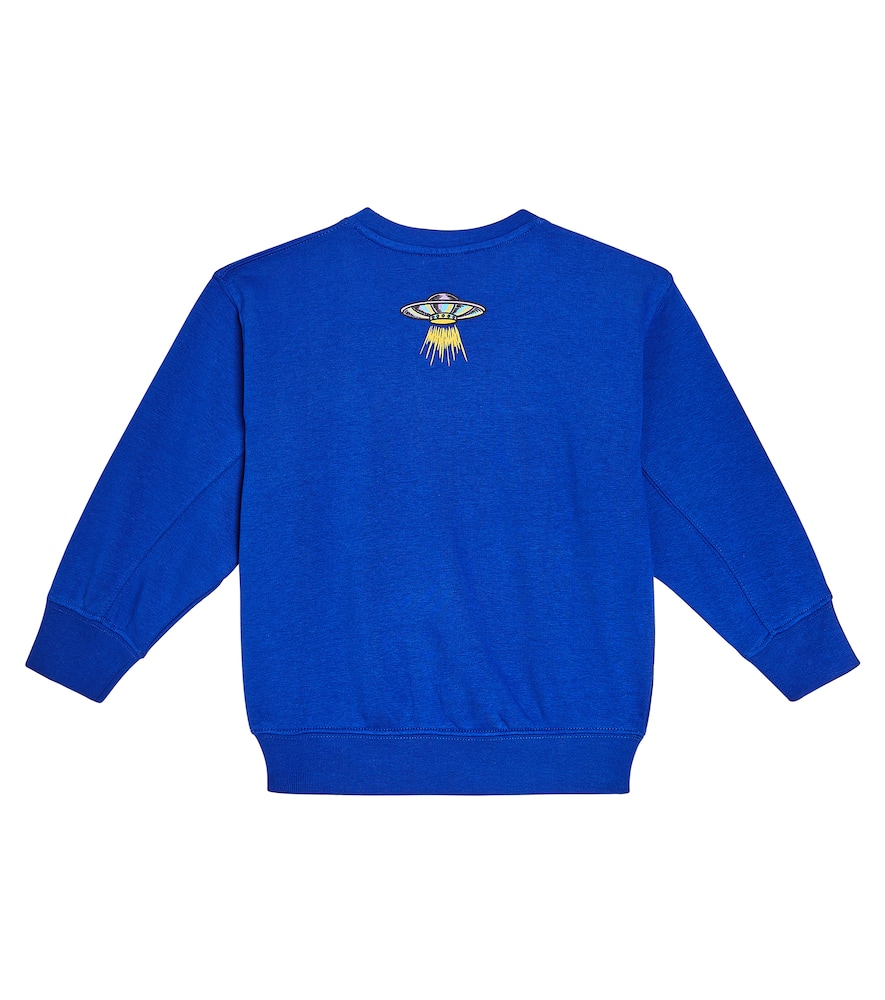 Shop Molo Felpa Printed Cotton-blend Sweatshirt In Blue