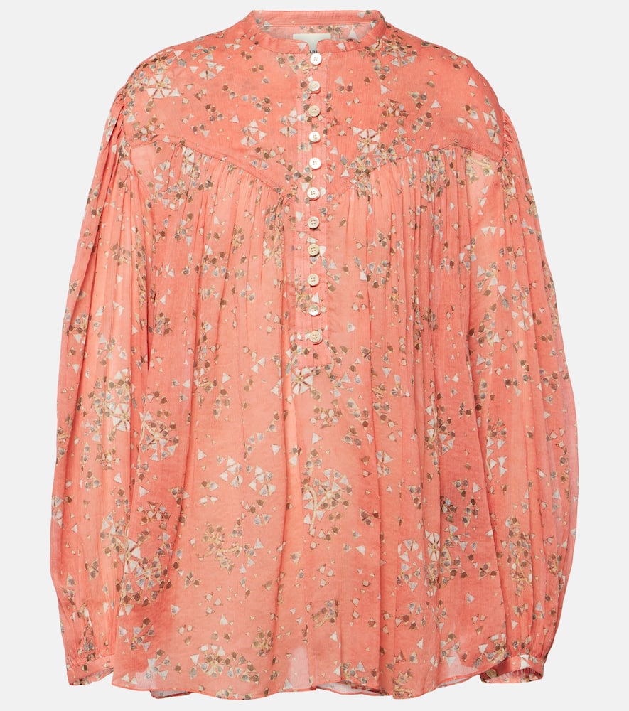 Shop Isabel Marant Kiledia Cotton And Silk Blouse In Pink