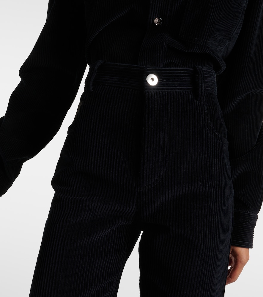 High-Rise Cotton Corduroy Straight Pants
