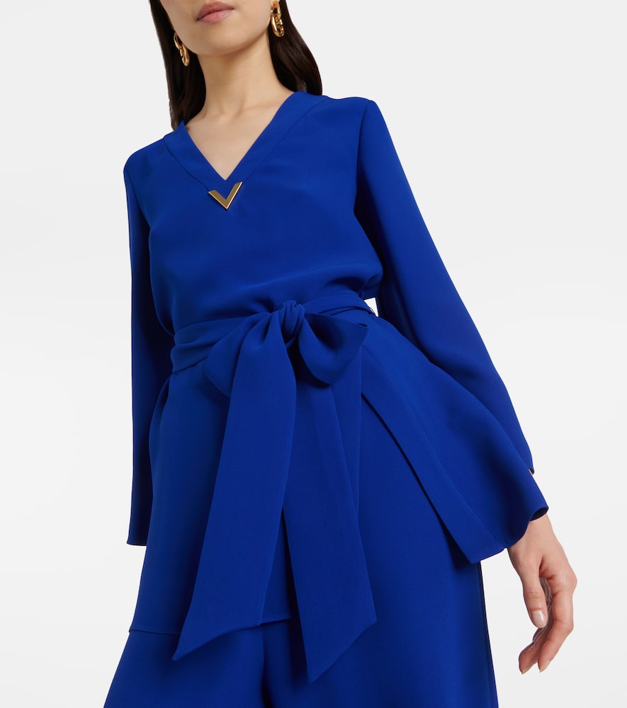  Valentino Valentino Vgold Cady Couture Belted Blouse 