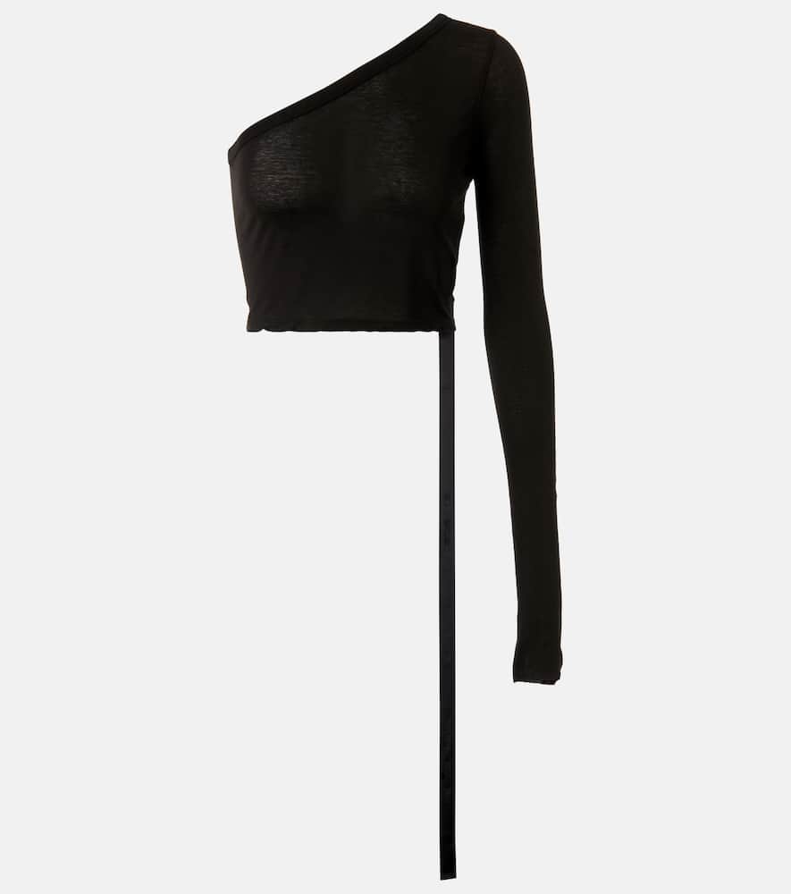 Shop Rick Owens Ziggy One-shoulder Crop Top
