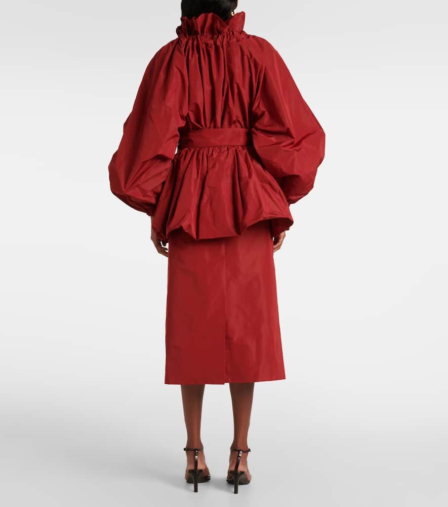 Shop Patou Iconic Ruffled Blouse In Red
