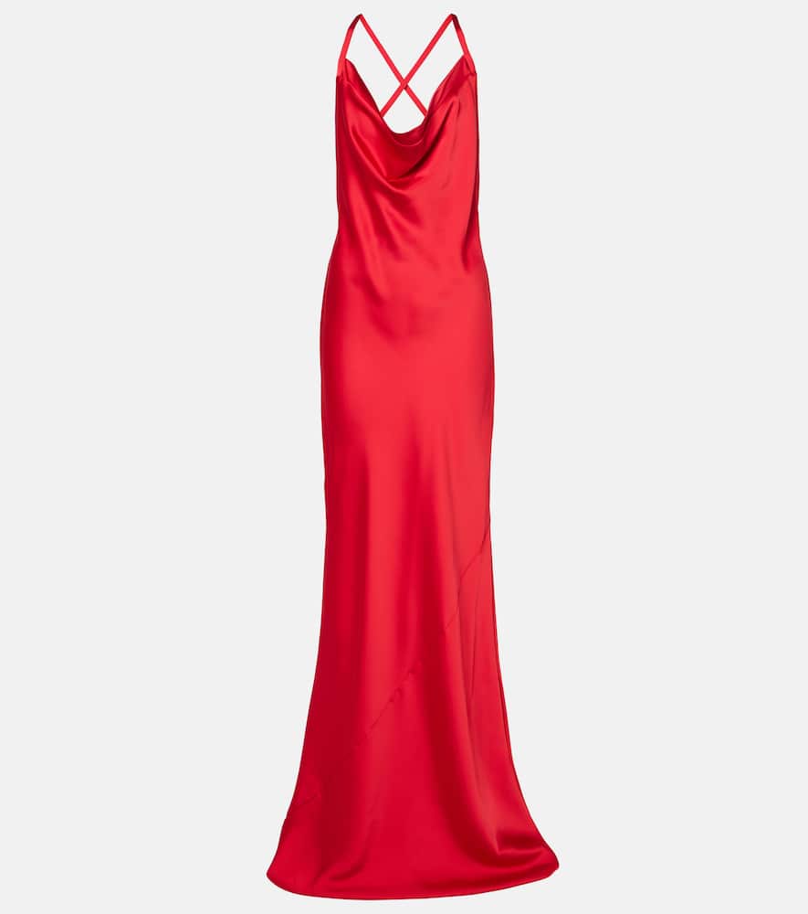 Norma Kamali Robe Aus Satin In Rot