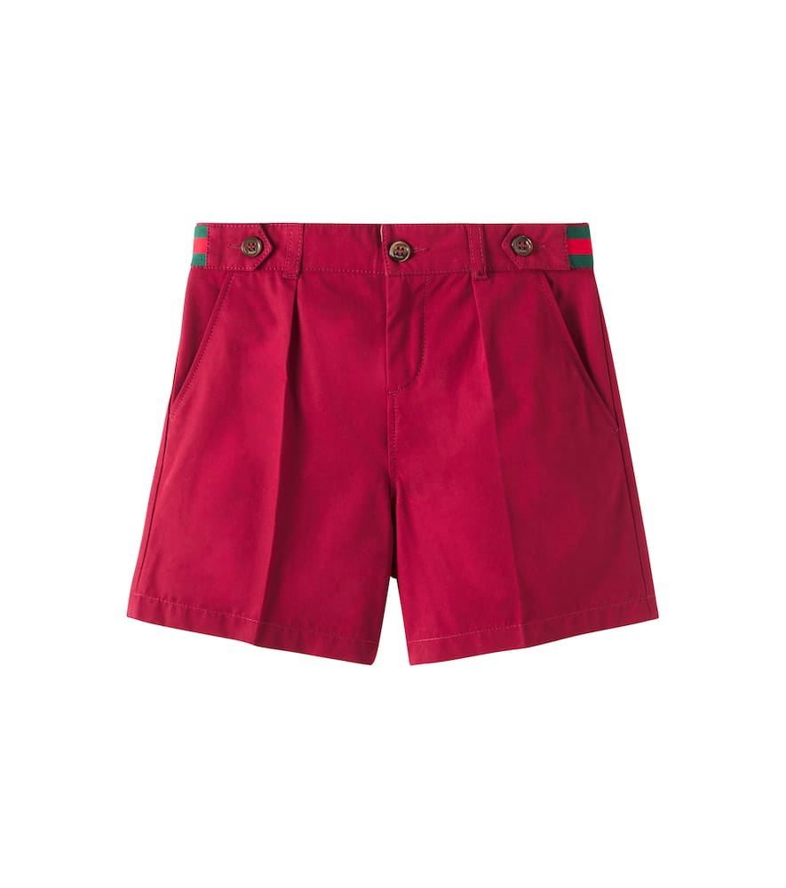 Gucci Web Cotton Poplin Bermuda Shorts In Dark Wine
