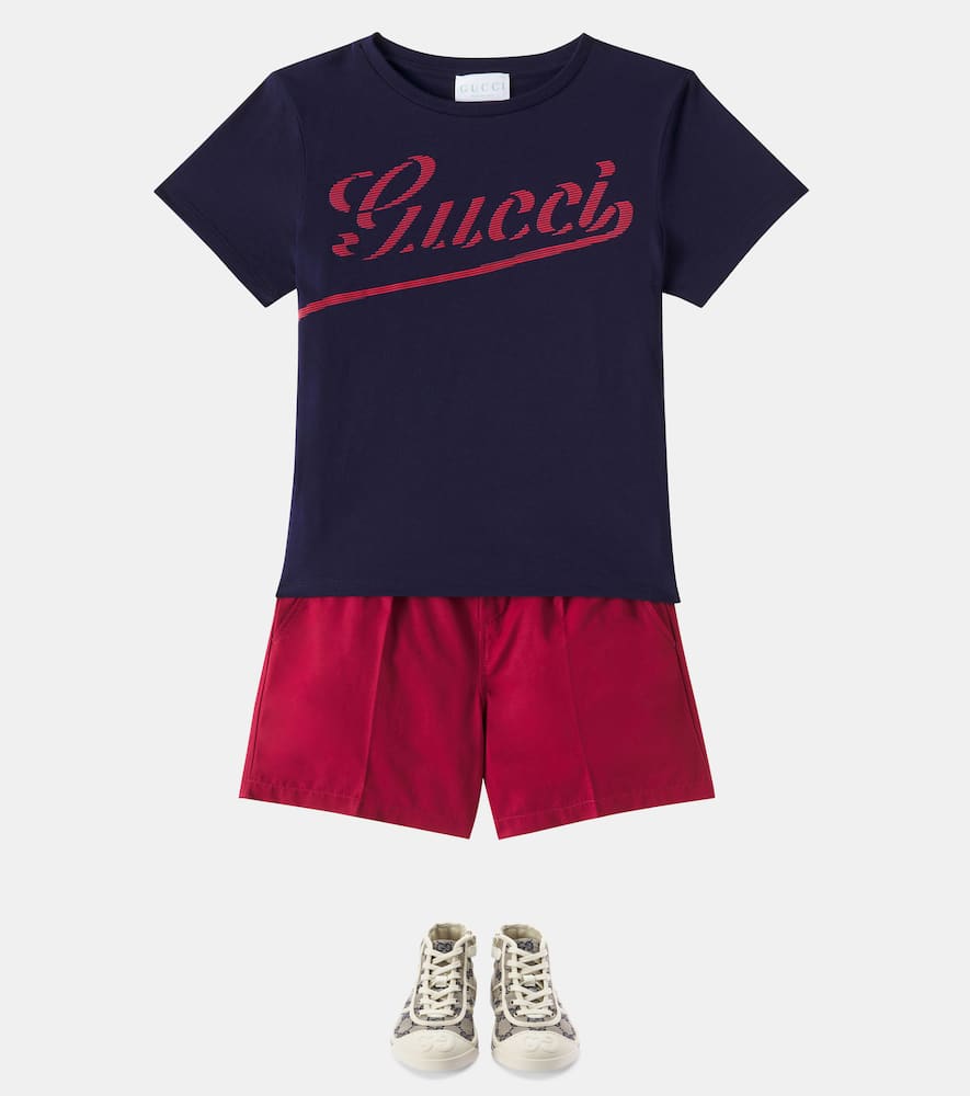 Gucci Web Cotton Poplin Bermuda Shorts In Dark Wine