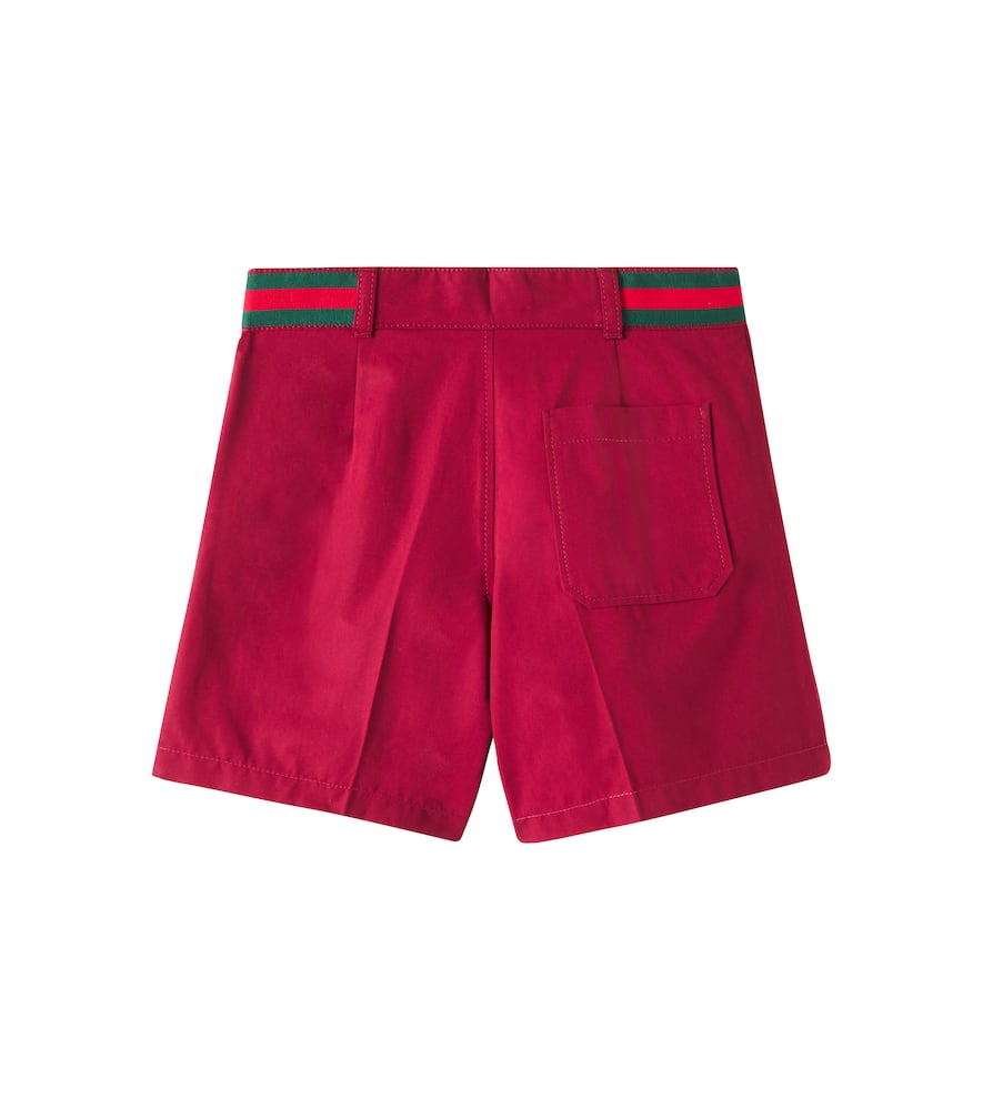Gucci Web Cotton Poplin Bermuda Shorts In Dark Wine