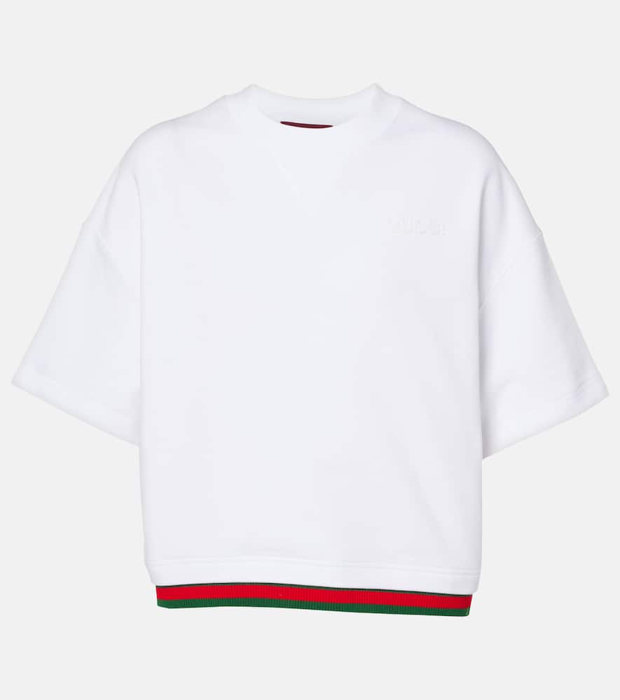 Gucci Web Cropped T-shirt In White