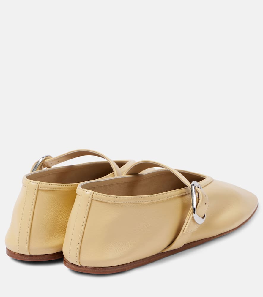 Shop Le Monde Beryl Le Monde Béryl Stella Leather Ballet Flats In Yellow