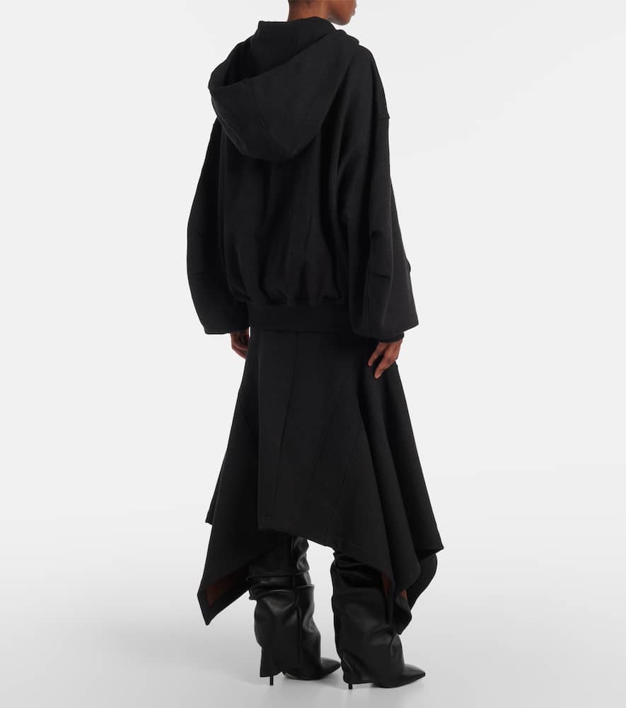 Attico Grey Sweatshirt With Hood And Logo Lettering On The Front In Cotton Woman In Black