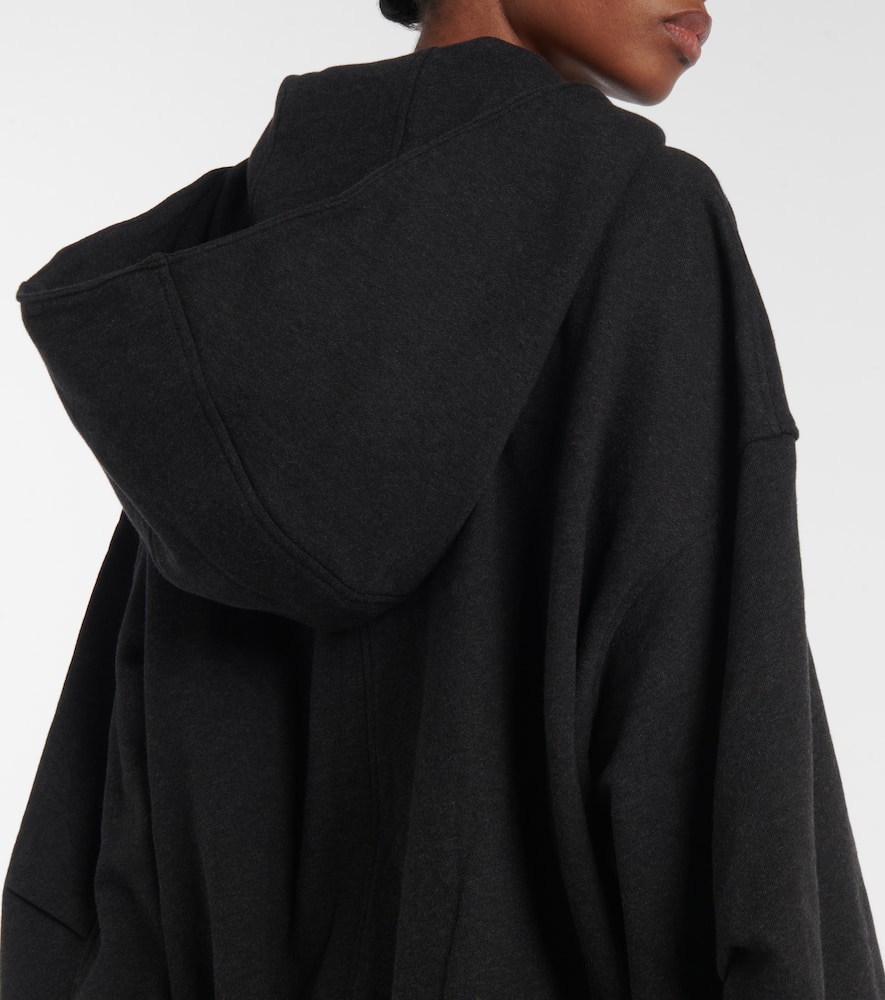 Attico Grey Sweatshirt With Hood And Logo Lettering On The Front In Cotton Woman In Black