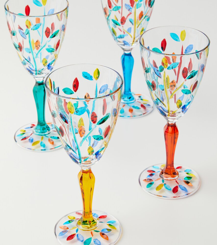  Les-ottomans Les-ottomans Set Of 4 Crystal Wine Glasses 