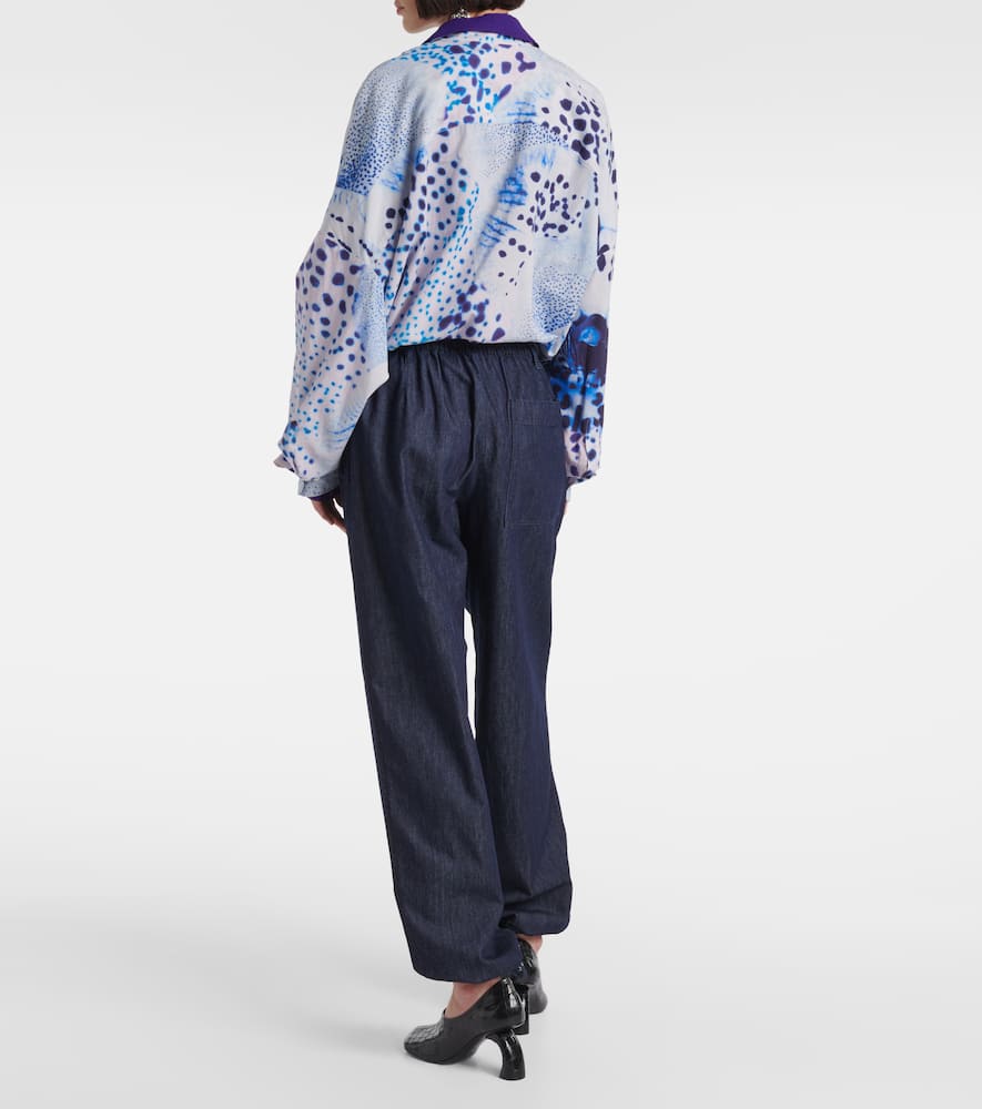 Dries Van Noten Drawstring Casual Pants In Blue