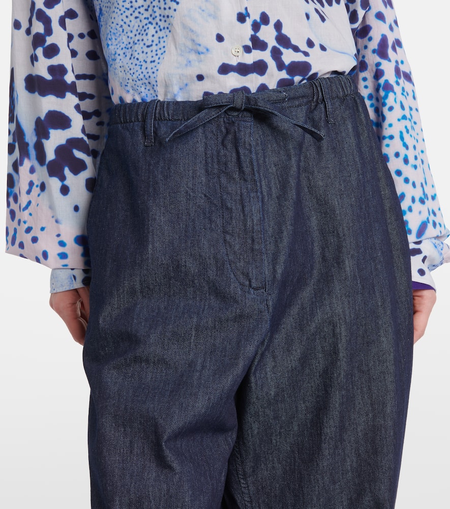 Dries Van Noten Drawstring Casual Pants In Blue