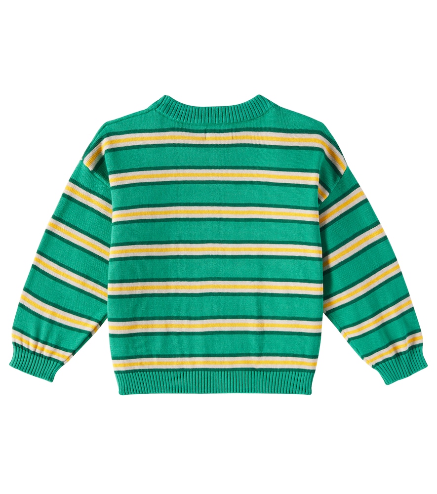 Tinycottons Striped Cotton Sweater In Green