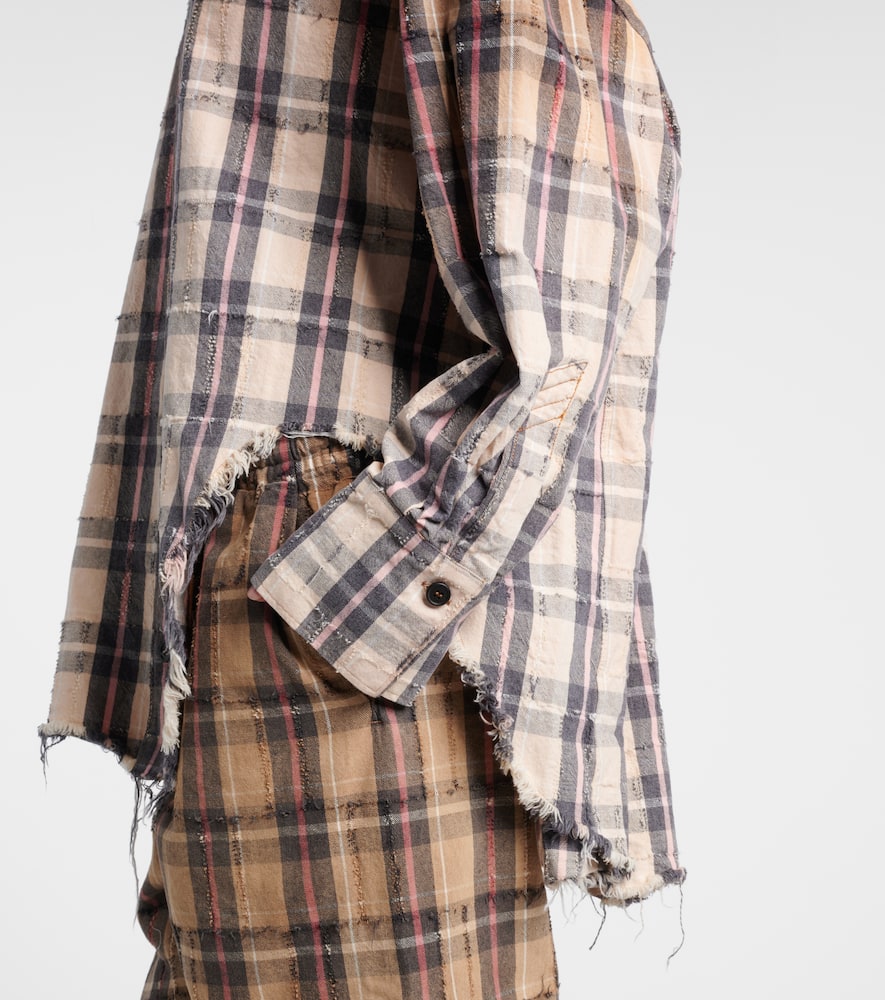 Attico Diana Checked Cotton Flannel Shirt In Multi