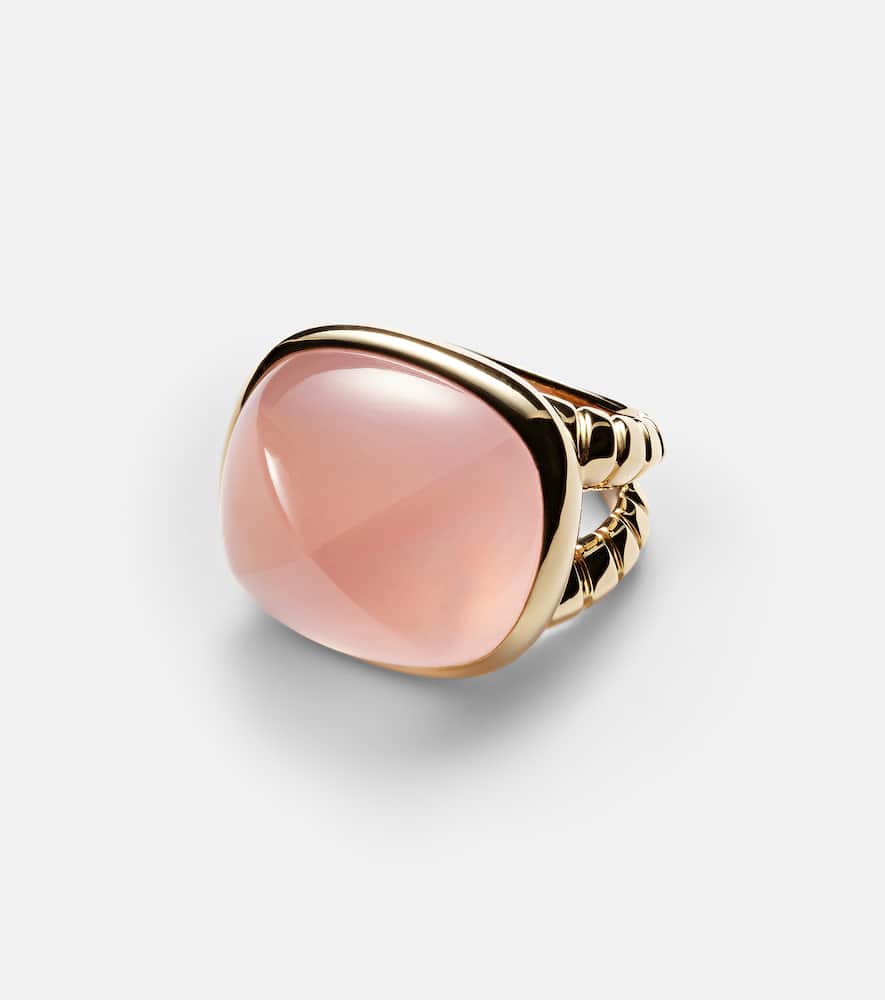 Tigella 18kt gold ring with quartz