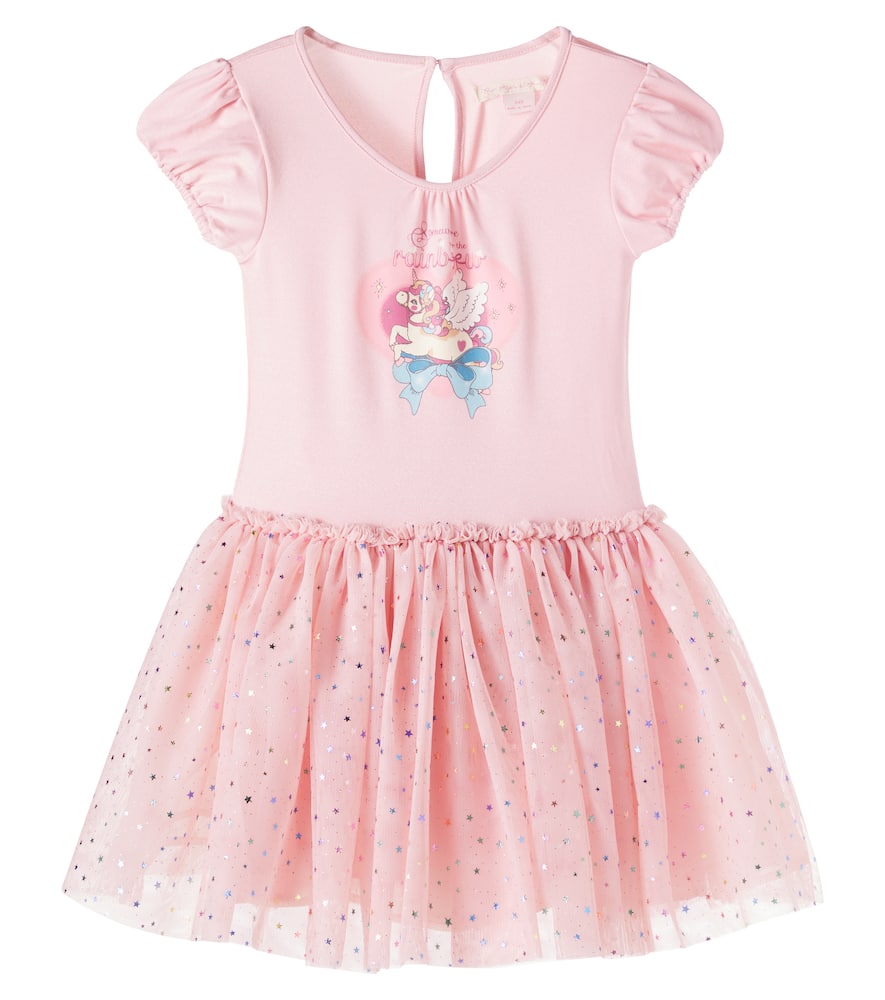 Konges Slojd Ada Fairy Ballerina Jersey And Tulle Dress In Pink