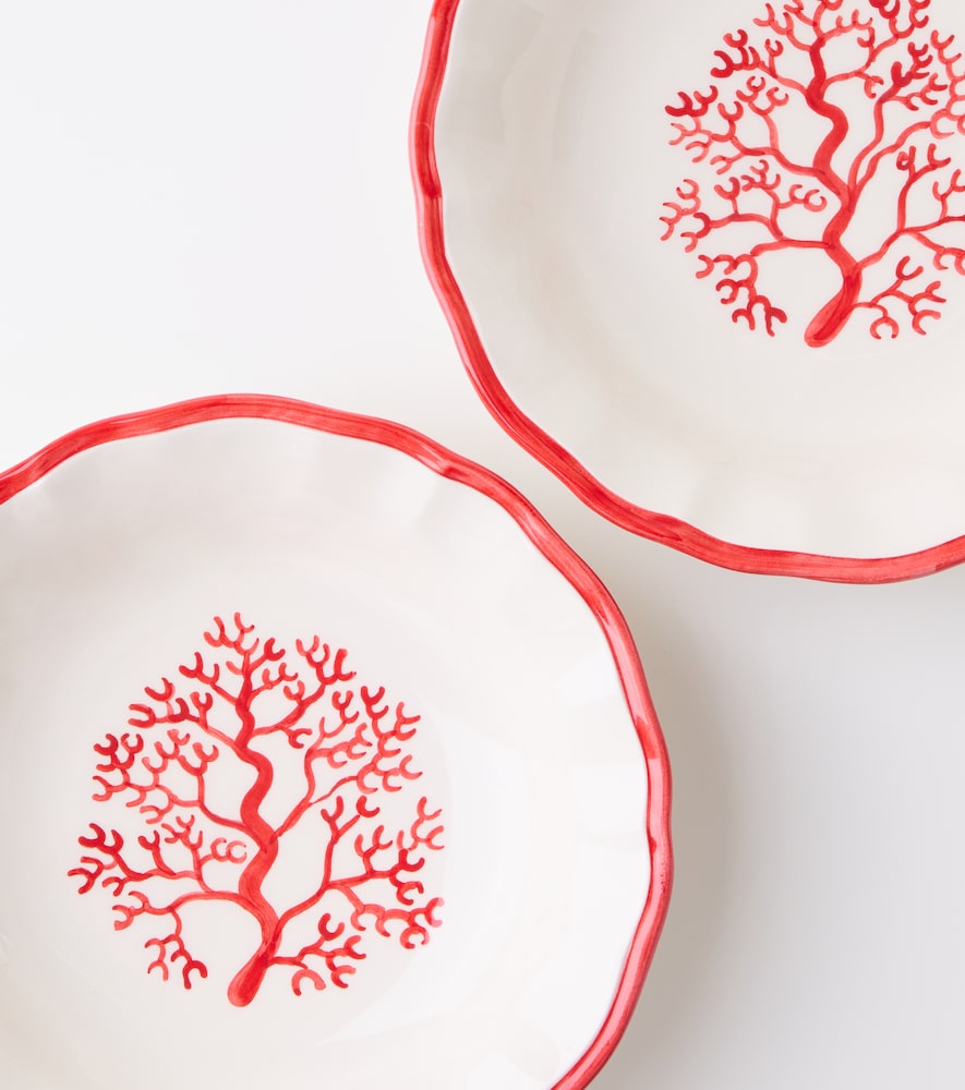  Les-ottomans Les-ottomans Coral Set Of 4 Ceramic Bowls 