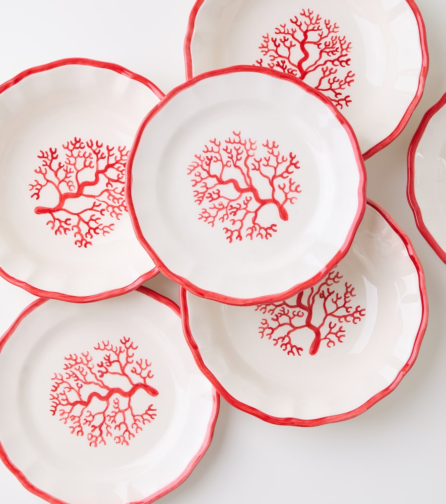  Les-ottomans Les-ottomans Coral Set Of 4 Ceramic Bowls 