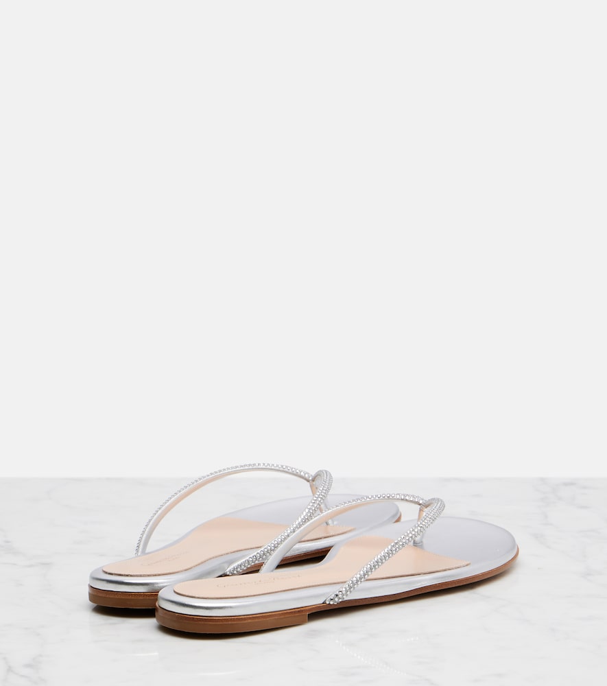 India Metallic Leather Thong Sandals
