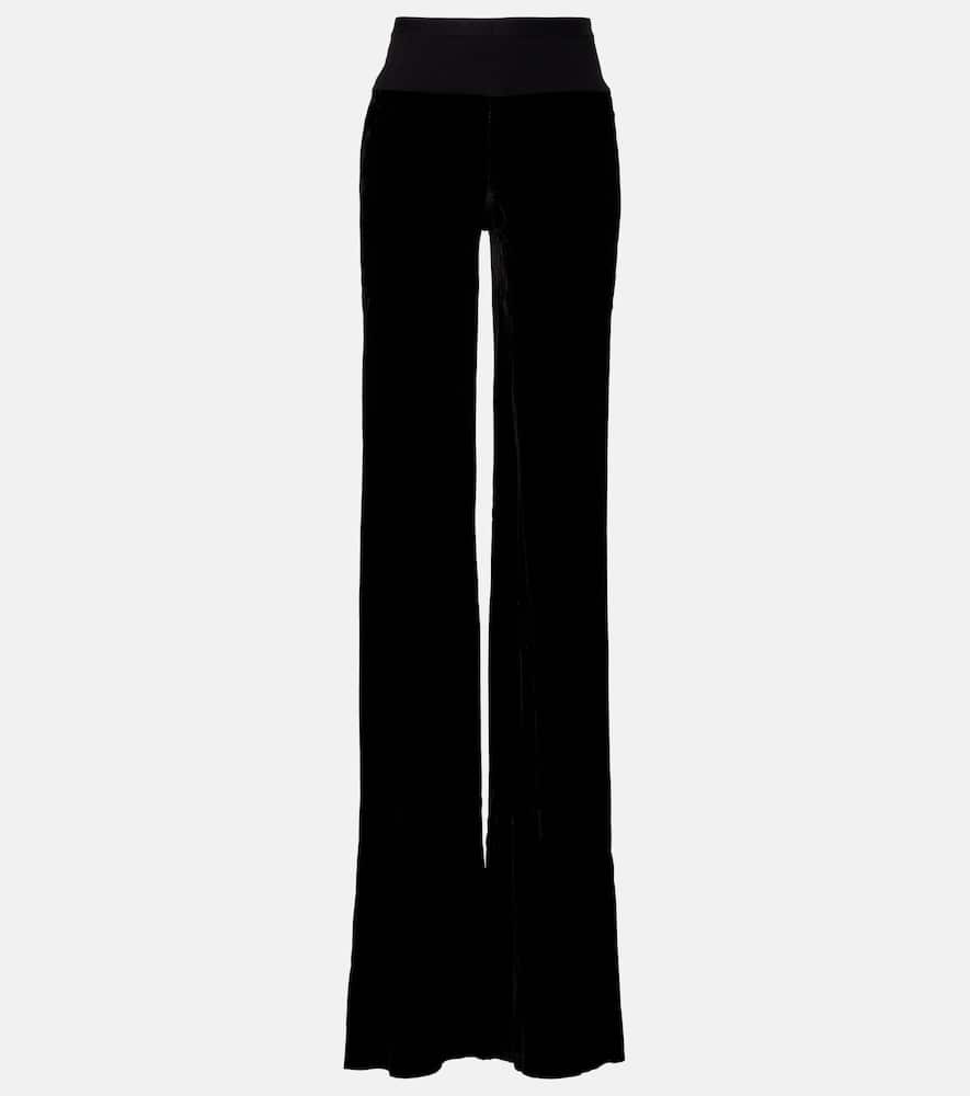 Bias cady crêpe wide-leg pants