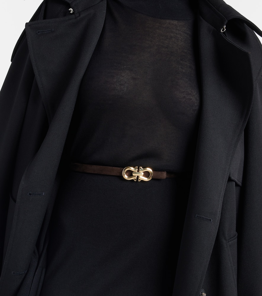 Ferragamo Suede Belt In Brown