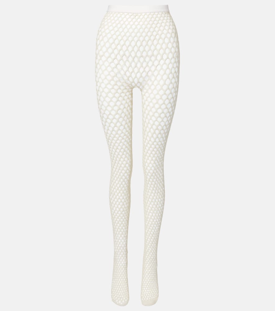 Wardrobe.nyc Rhw Web Wool-blend Tights In White