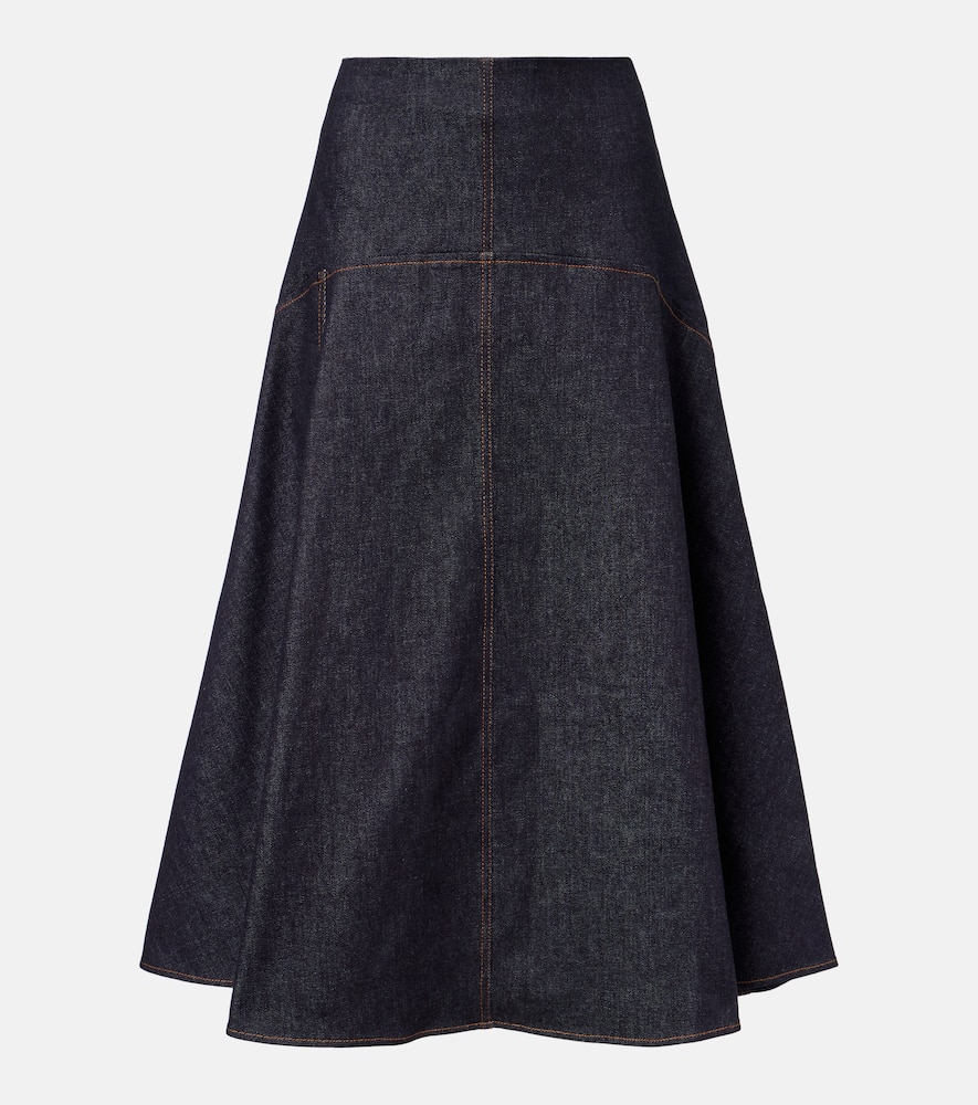 Triangle De-Nîmes denim midi skirt