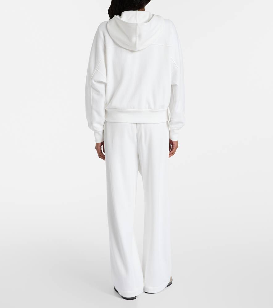 Brunello Cucinelli Logo Crest Piquet Fleece Hooded Jacket In White
