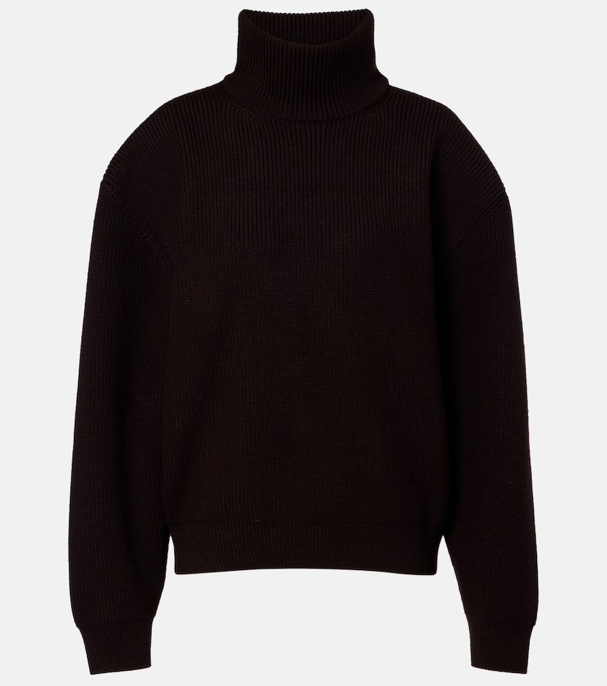 Saint Laurent Wool Turtleneck Sweater In Black