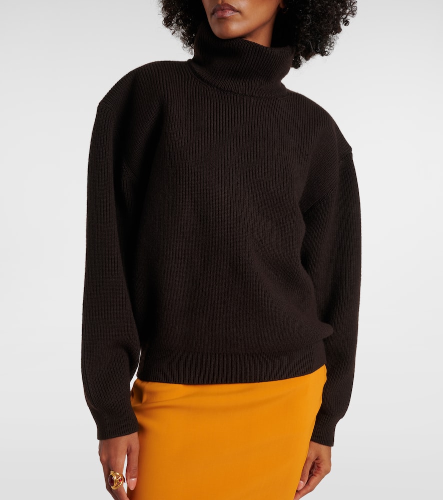 Saint Laurent Wool Turtleneck Sweater In Black