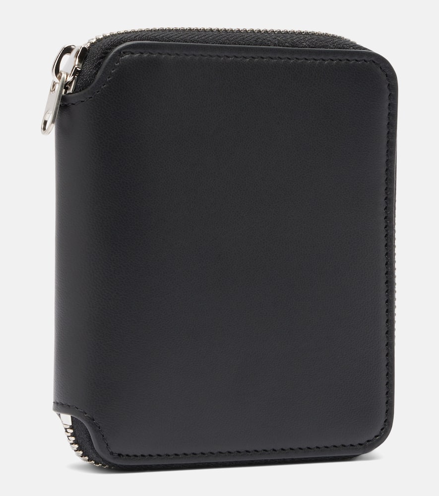 The Row Small Leather Wallet In Black